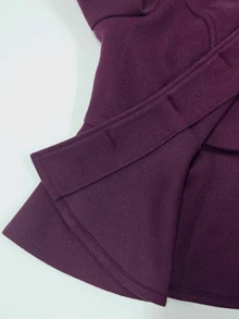 Vibekara Napoleon Style Plus Size Women's Casual Minimalist Commuter Woven Purple Autumn/Winter Wool - Purple - View 7