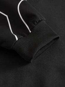 PAVTROS Men's Colorblock Long Sleeve Jacket And Pants Set - Black - View 4