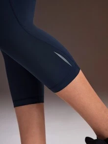 Powerista Women's Solid Color Casual Daily Wear Sports Tight Leggings - Navy Blue - View 6