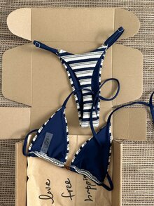 Swim Mod Polka Dot Halter Neck Tie Bikini Two Pieces Swimsuit - Multicolor - View 2