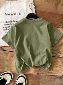 DrmWander Women Crew Neck Short Sleeve Loose Lightweight Tee, Cute Funny Leopard Duck Pink Heel Print Casual Top For Daily Shopping Street Vacation - Green - View 2