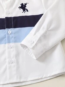 SHEIN 中性嬰兒男/女嬰 2件組男嬰套裝服飾 柔軟復古風 - 彩色 - 查看 5