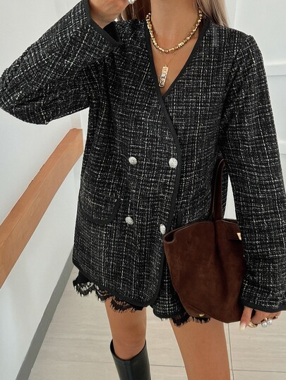 Livesso Women's Plaid Casual Versatile Winter Padded Coat