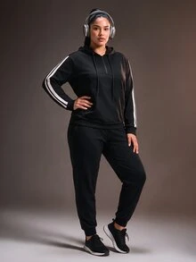 Powerista Women's Colorblock Casual Long Sleeve Plus Size Sports Sweatshirt Sweatshirt - Black - View 3