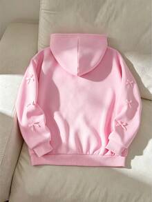 SHEIN Sparklyn 秋冬女童連帽拉鍊外套－街頭風混搭，保暖針織面料，適合秋冬穿著，微寬鬆版型預留成長空間，適合上學與外出，讓女孩瞬間展現活力！ - 粉色 - 查看 2