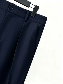 HUEFORM Men's Solid Color Single-Breasted Long Sleeve Jacket And Pants Casual Suit Set - Navy Blue - View 4
