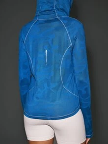OutZeal Women Outdoor Tee Hiking Camping Natural Soft Long Sleeve Printed Hoodie - Royal Blue - View 9