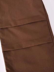 SHEIN 女童秋季3件套，復古Y2K 80年代棕色白色毛絨露肩短版上衣 + 吊帶背心 + 高腰寬腿褲，休閒校園風 - 棕色 - 查看 3
