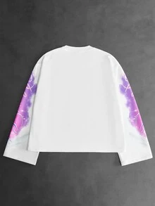 Manfinity Roghcode Men's Street Angel Handwritten Signature Graphic T-Shirt, Boyfriend Husband Anniversary Gift - Multicolor - View 2