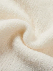SHEIN Franclia Ladies White Cute Elk Pattern Long Sleeve Casual Xmas Pullover Jumper - Apricot - View 6