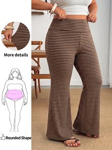 Enliva Plus-Size Women's Casual Black Trousers With Pockets, - Rose Red - View 1