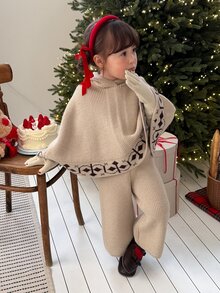 DAZY Infant/Toddler (Girl) Solid Color Casual Autumn/Winter 2 Pieces Hooded Sweater Set - Apricot - View 6
