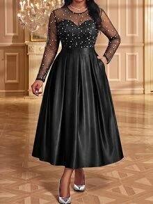 Fleurora Plus Size Dresses - Black - View 5