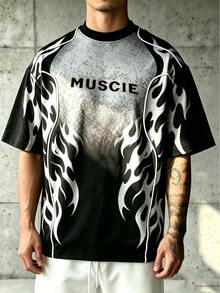 GymRaken Men's Letter Print Casual Versatile Daily Travel Sports T-Shirt, Gym - Black - View 4