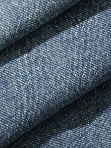 DAZY Spring/Autumn Blue Washed Distressed Curved Leg Wide Leg Men's Jeans - Blue - View 8