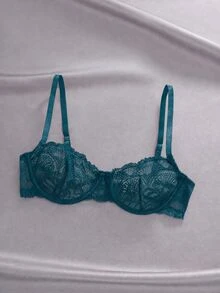 EmpressEnvy 女款蕾絲性感日常細肩帶內衣 - 水鴨藍 - 查看 1