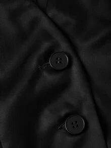 SHEIN MOD 女款純色長袖夾克與波點迷你裙休閒套裝 - 黑色 - 查看 7