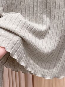 Rusticease Solid Color Casual Long Sleeve T-Shirt For Middle-Aged And Elderly Women - Grey - View 5