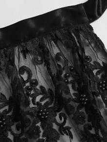 Fairmaia Traditional German Women's Floral Embroidery Pattern Cosplay Dress - Black - View 3