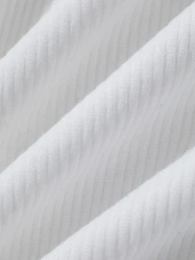 DAZY 男士白色針織面料小V領長袖T恤，適合春秋穿著 - 白色 - 查看 6