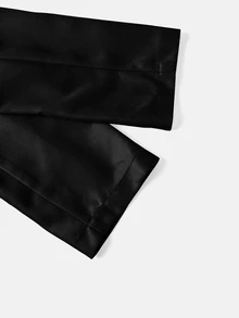 SHEIN MOD 女款純色長袖夾克與波點迷你裙休閒套裝 - 黑色 - 查看 8
