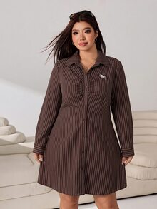 Solflare Plus Size Women's Casual Daily Summer Dress With Knight Graphic And Stripes - Multicolor - View 6