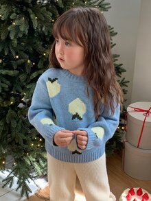 DAZY Infant (Girl) Colorblock Long Sleeve Cardigan, Autumn/Winter - Blue - View 3