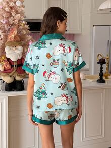 SweetSlumber PJS9 Women's Satin Digital Print Pajama Set - Multicolor - View 2