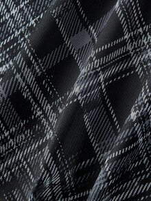 Skyraze Women's Plaid Front Tie Ruffle Sleeve Fashion Mini Dress - Black - View 4
