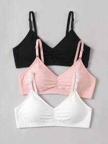 SHEIN 3PCS Teen Girls Bras And Bralettes - Multicolor - View 4