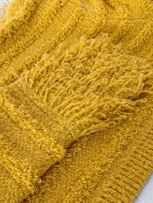 Maweii Sexy,Yellow,Tassel Decoration,Elegant/Fashionable,Party,Long-Sleeved Cardigan,Women's Coat,Autumn/Winter,Christmas, Plus Size Women's Knit Cardigan - Yellow - View 5