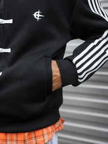 Major Grit 1件男士連帽衛衣，經典夾克設計，Ins熱銷款，適合年輕人休閒穿著、通勤、返校、度假，送給丈夫或男友的禮物，中性情侶穿搭 - 黑色 - 查看 6