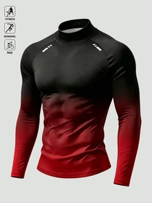 GymBeat Men's Gradient Color Raglan Long Sleeve Sports T-Shirt - Multicolor - View 4