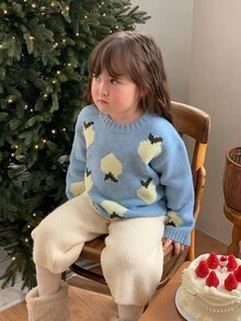 DAZY Infant (Girl) Colorblock Long Sleeve Cardigan, Autumn/Winter - Blue - View 7