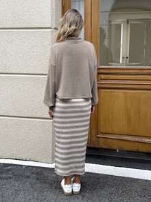 SHEIN LUNE Women's Casual Commute 2 Pieces Set Long Sleeve Striped Basic Fashion Outfit For Autumn/Winter - Multicolor - View 2