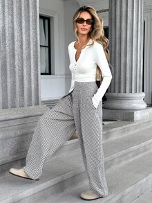 Pariaura Women's Plaid Casual Versatile Everyday Travel Long Pants - Multicolor - View 3