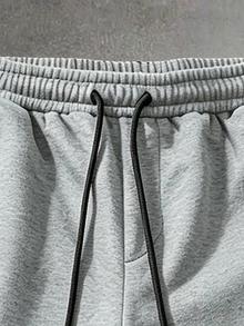 HUEFORM 男士黑色抽繩彈性腰斜口袋休閒運動長褲 - 淺灰色 - 查看 4