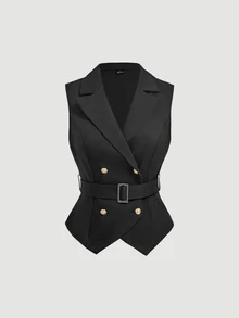SHEIN MOD Women's Solid Color Casual Versatile Commute & Travel Blazer - Black - View 1