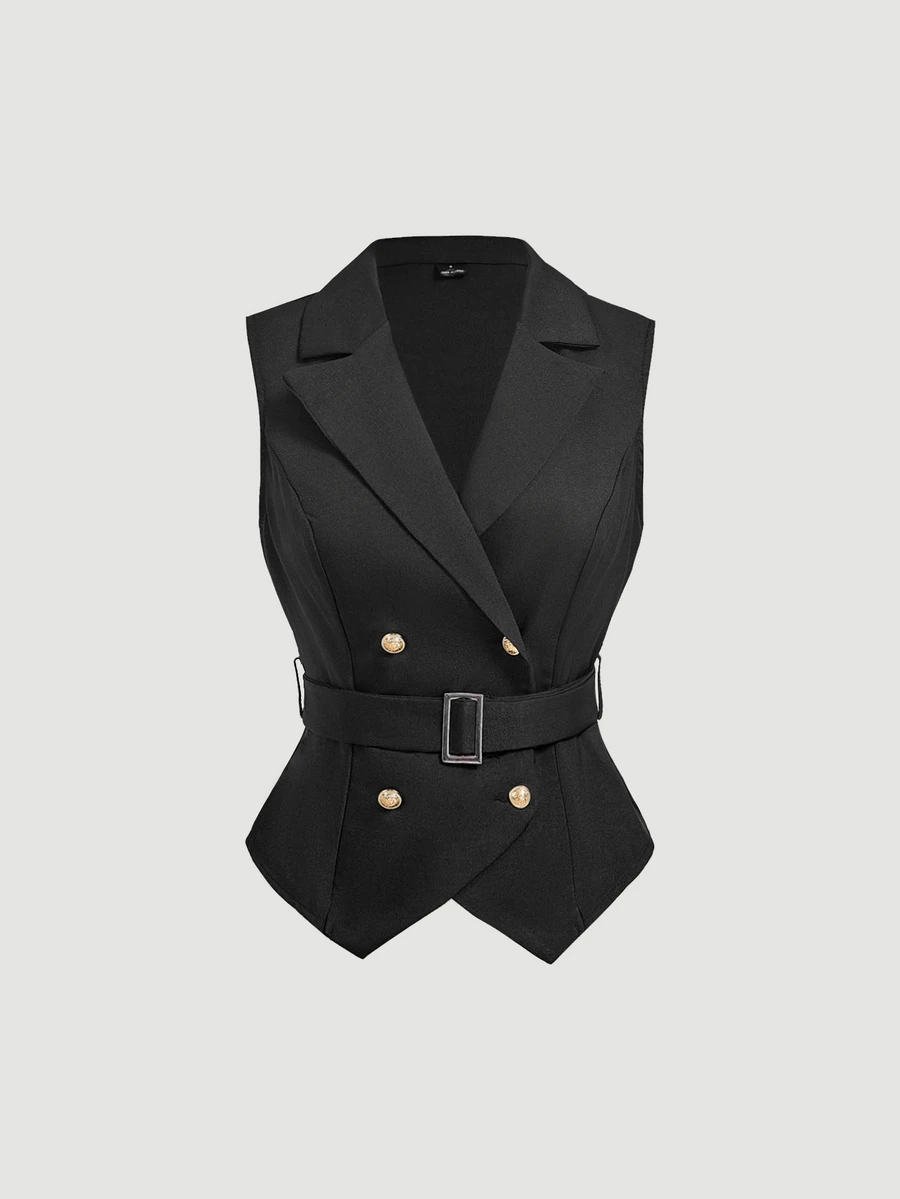 SHEIN MOD Women's Solid Color Casual Versatile Commute & Travel Blazer - Black - View 1