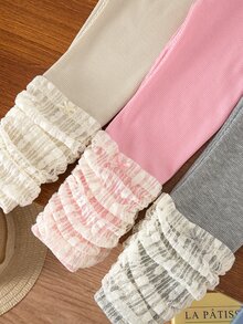 SHEIN 3pcs/Set Young Girls Autumn/Winter Thick Lined Leggings Buy 1 Get 3 All-Match Casual Thermal - Multicolor - View 3