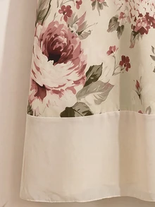 Rusticease Middle-Aged Women Floral Pattern Casual Granny Daily Going Out Vacation Fall Dress Beige - Multicolor - View 6