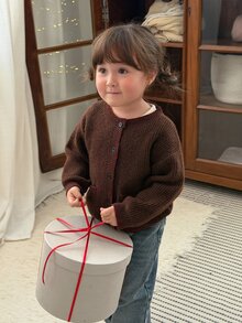DAZY Sweater Bayi Perempuan Lengan Panjang Leher Bulat Warna Kontras Musim Gugur/Musim Dingin - Hijau - View 6