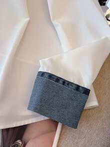GlowEve CURVE 大尺碼女款 2026 新款長袖牛仔效果印花休閒日常百搭襯衫 秋季 - 白色 - 查看 4