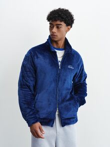 TOKVUE Men's Letter Print Casual Daily Long Sleeve Jacket - Blue - View 2