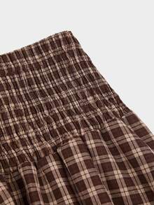 Sweetra Plus Size Women's Plaid Pleated Casual Versatile Skirt - Multicolor - View 8