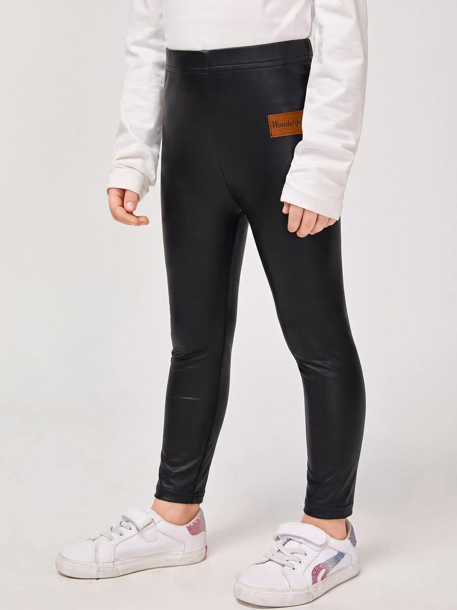 Celana Legging Ketat Kasual Serbaguna untuk Pemakaian Sehari-hari Anak Perempuan - Hitam - View 1