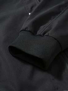 Manfinity Roughcore Men's Jacket With Qipao Button Decor, Urban Renaissance Street Style, Casual Fashion Creative Personalized Streetwear - Black - View 5