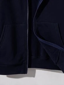 SHEIN 青少年男孩字母印花側條紋拉鍊連帽衛衣 - 彩色 - 查看 5