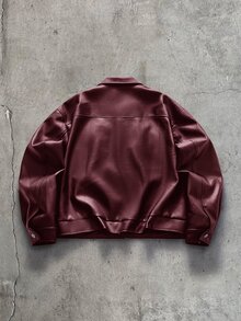 SIGLOCORE Men's Front Button Long Sleeve Casual Jacket - Burgundy - View 7