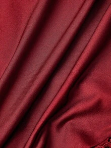 SHEIN MOD 女款蕾絲拼接百褶休閒日常迷你裙 - 酒紅色 - 查看 4